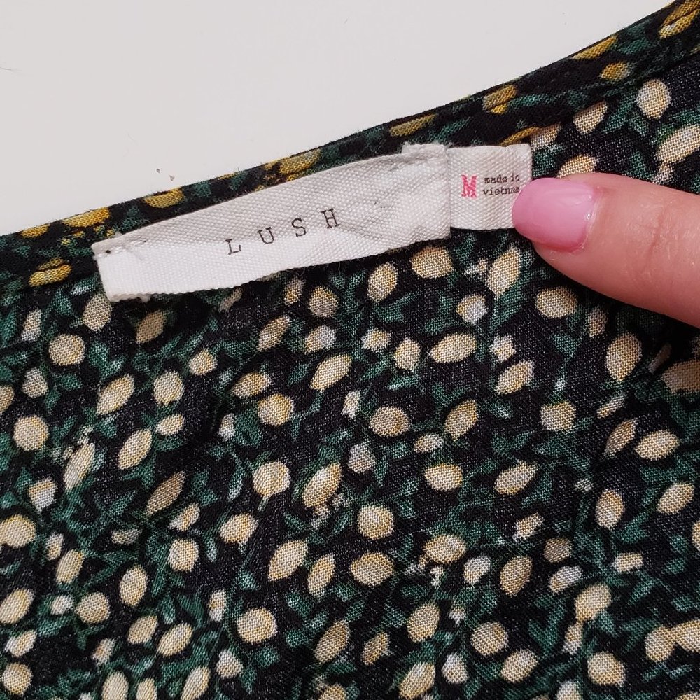 Lemon Print Button Up Mini Dress with Pock… - Picture 3 of 8